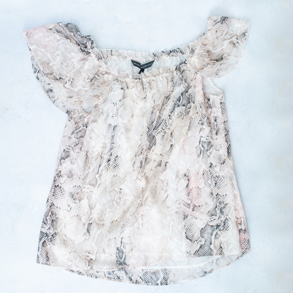 White House Black Market Snakeskin Top Size S